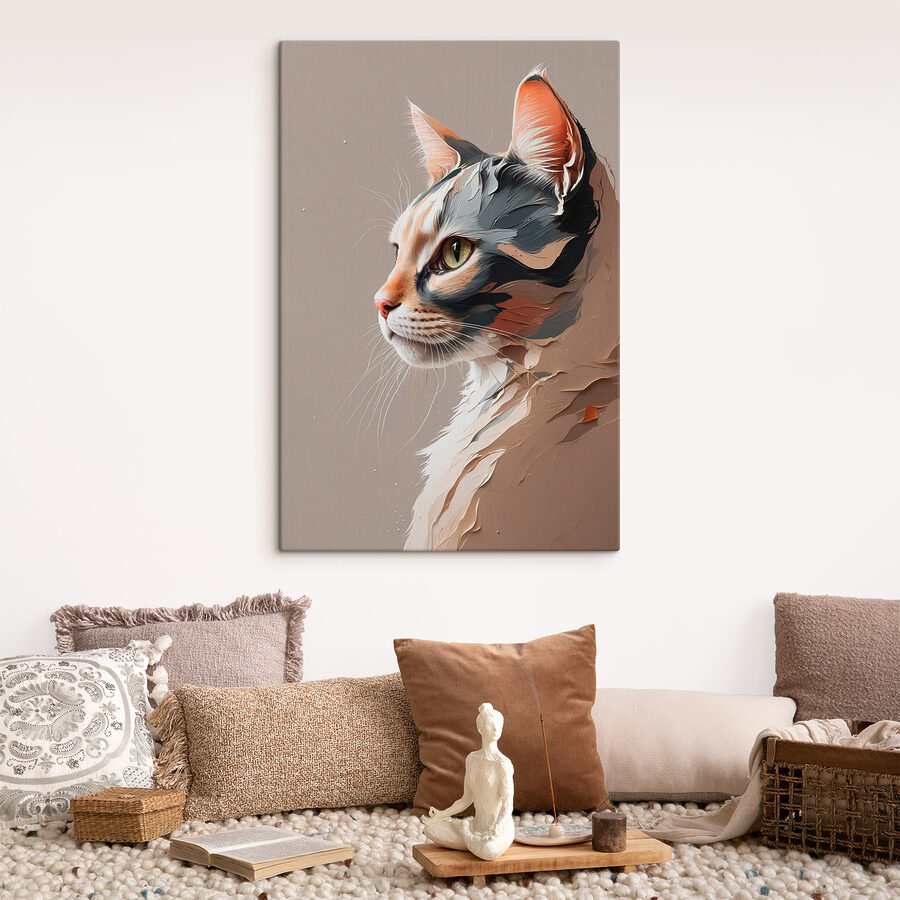 Katze mit rissigem Gesicht