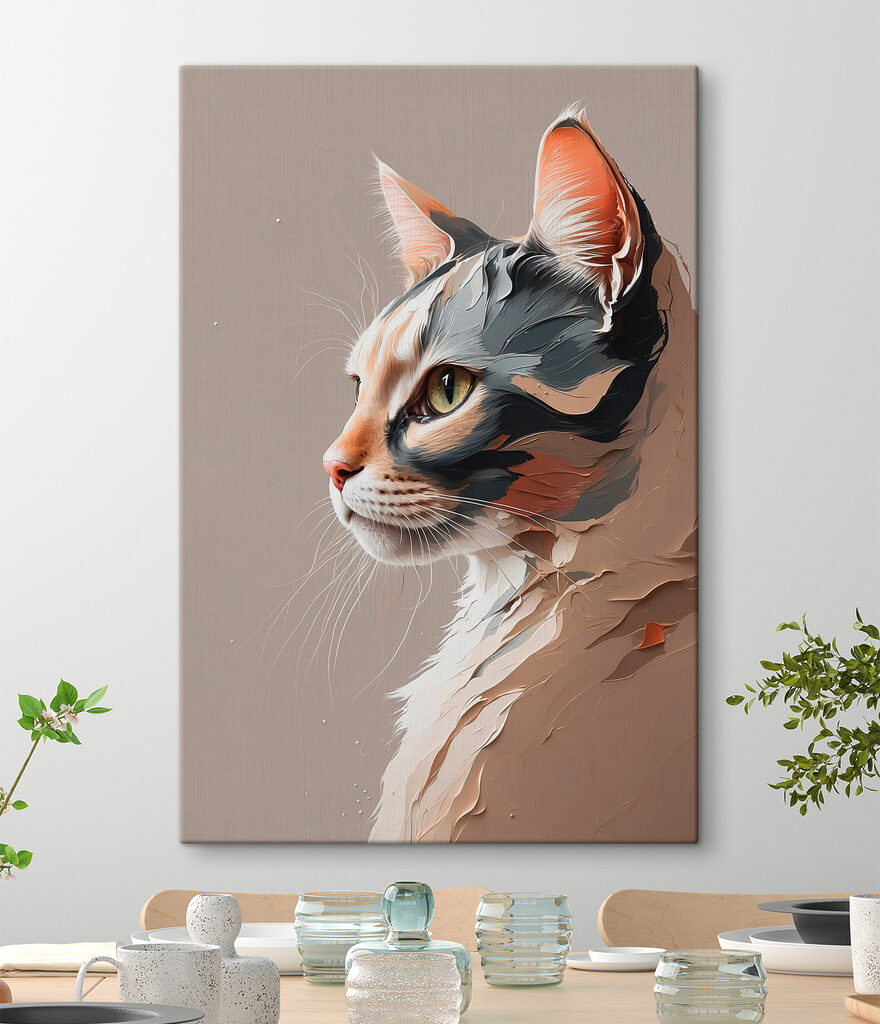 Cat with a cracked face