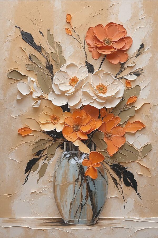 Gemälde von Blumen in einer Vase Gemälde von Blumen in einer Vase