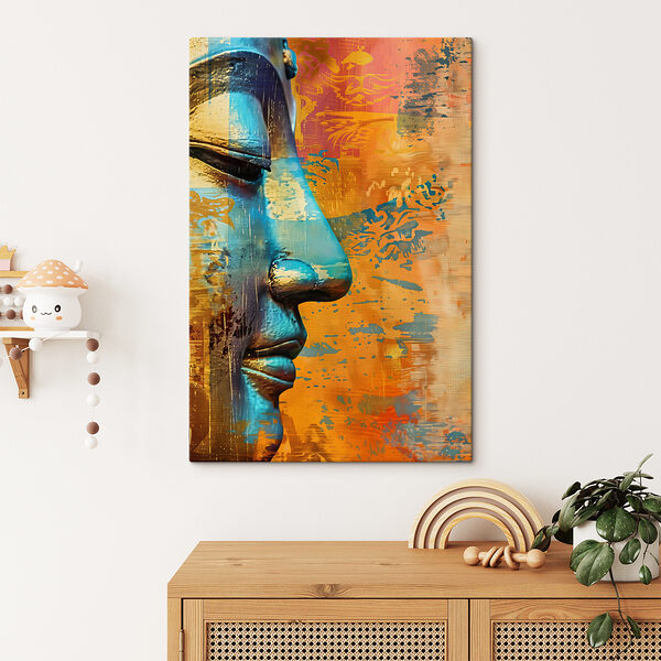 Vibrant face in colorful abstraction Vibrant face in colorful abstraction