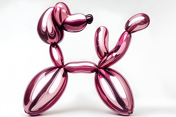Ballonhund aus rosa Luftballons Ballonhund aus rosa Luftballons