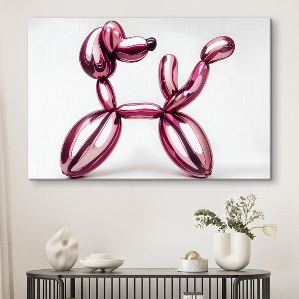 Ballonhund aus rosa Luftballons Ballonhund aus rosa Luftballons