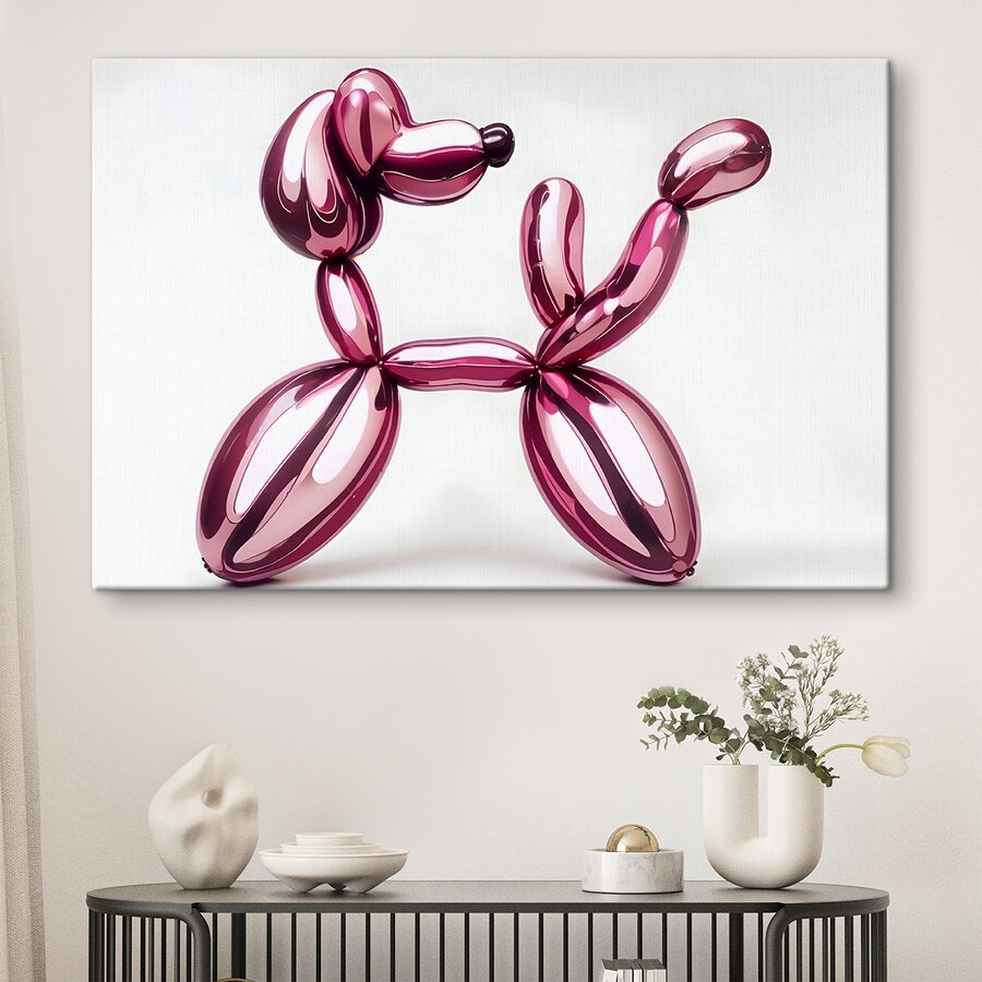 Ballonhund aus rosa Luftballons