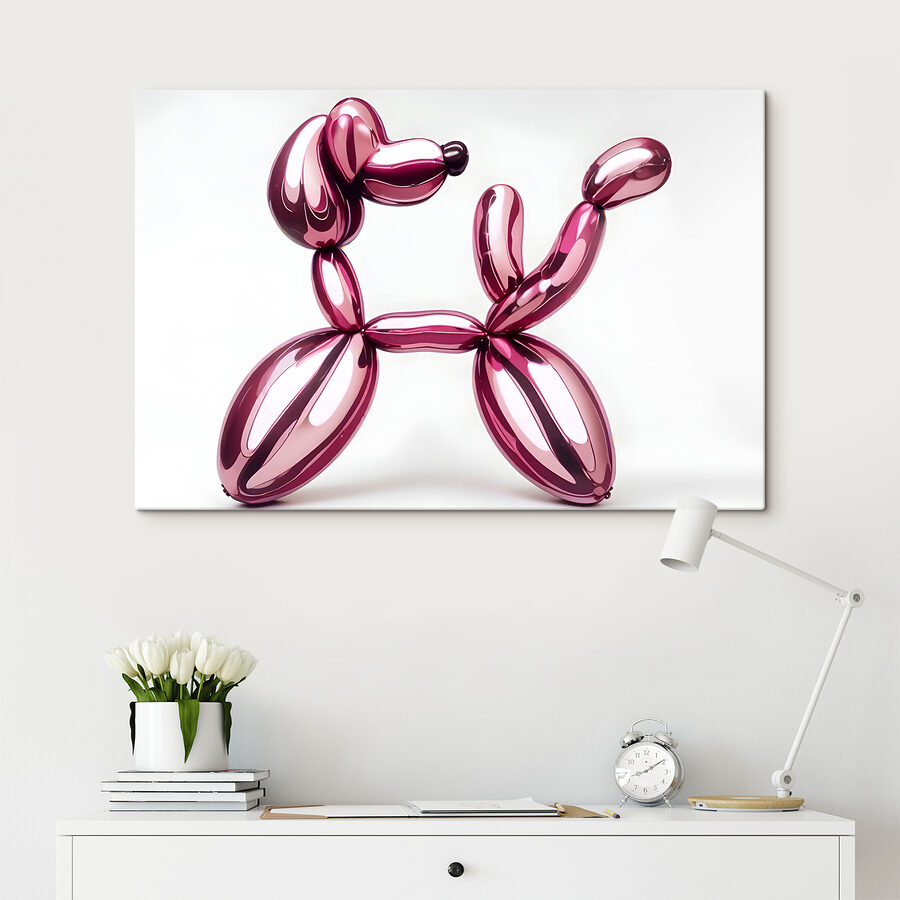 Ballonhund aus rosa Luftballons