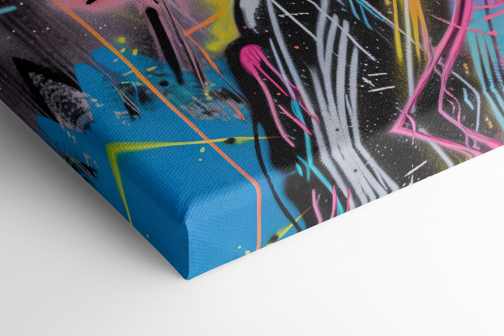 Graffiti of a woman with headphones