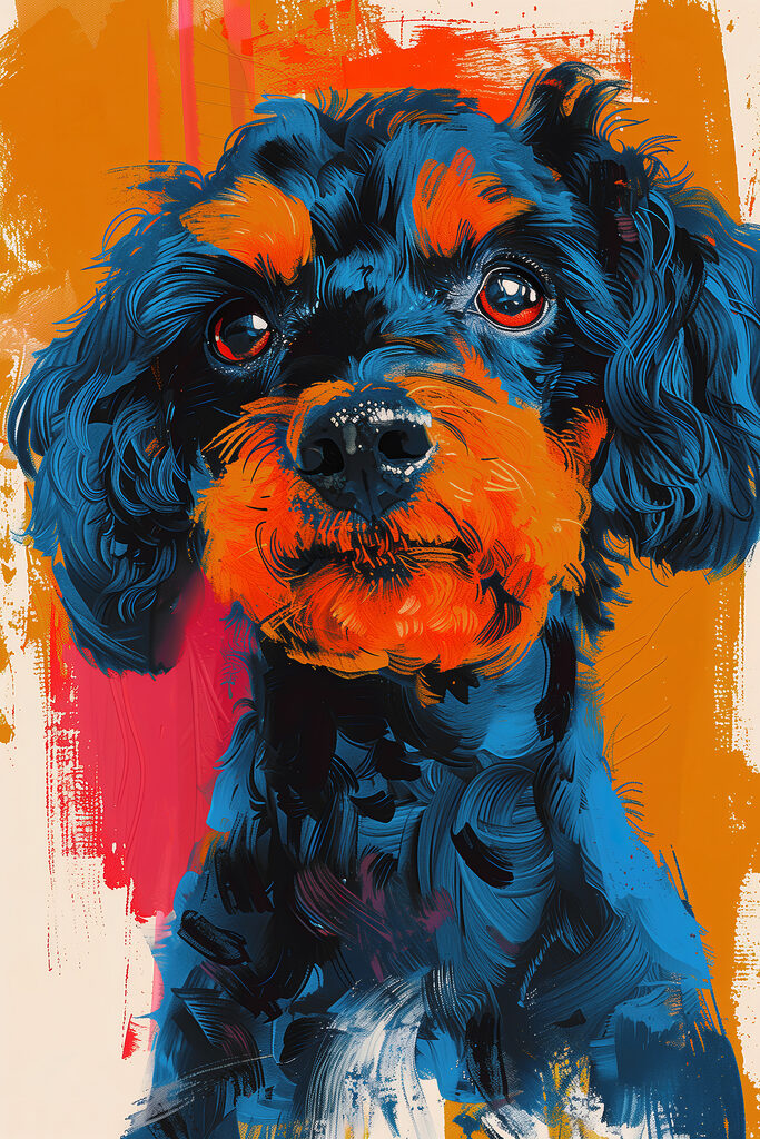 Vibrant portrait of a curious dog Vibrant portrait of a curious dog