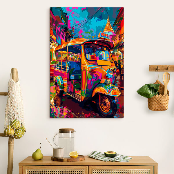 Colorful tuk in a street Colorful tuk in a street