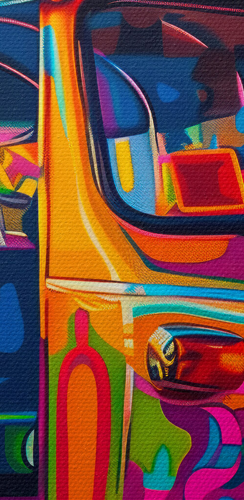 Colorful tuk in a street Colorful tuk in a street