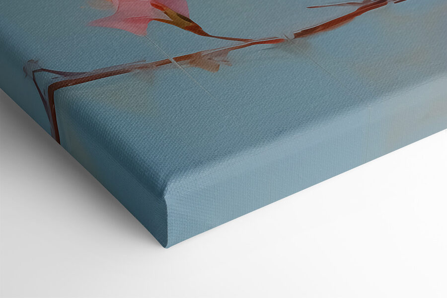 Vogel auf einem Zweig mit Blumen Vogel auf einem Zweig mit Blumen