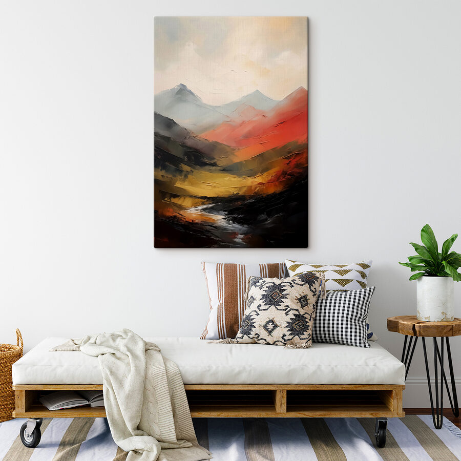 Malerei von Bergen in verschiedenen Farben Malerei von Bergen in verschiedenen Farben