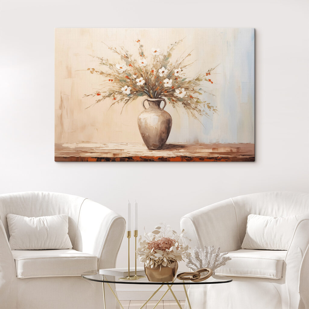Painting of flowers in a vase