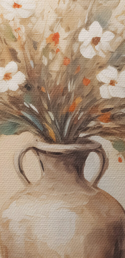 Painting of flowers in a vase