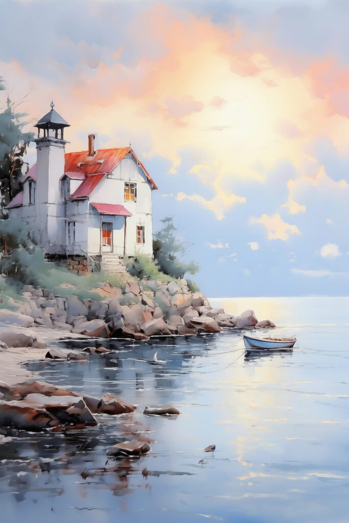 House on a rocky shore House on a rocky shore