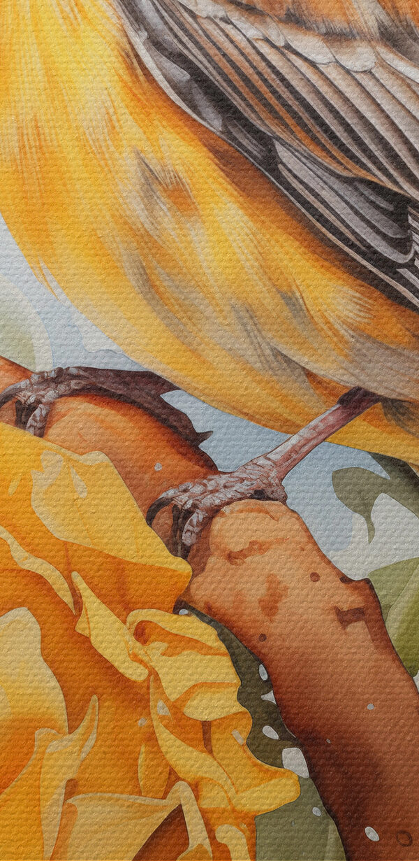 Bird on a branch with flowers Bird on a branch with flowers