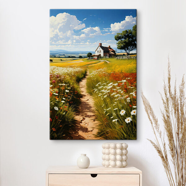 Weg durch ein Blumenfeld Weg durch ein Blumenfeld