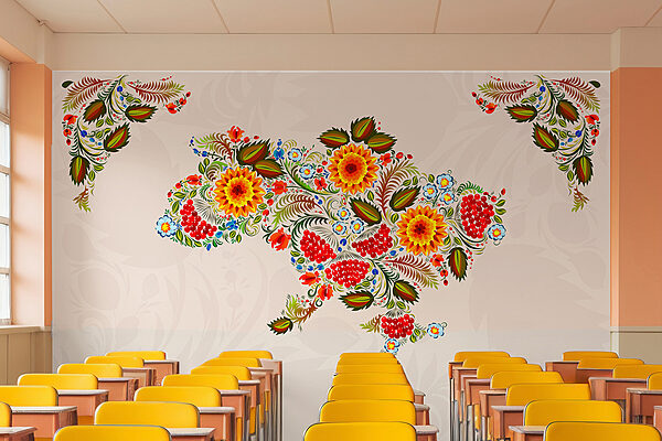 Karte der ukraine mit Blumen Karte der ukraine mit Blumen