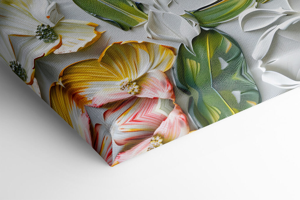 Painting of flowers and leaves