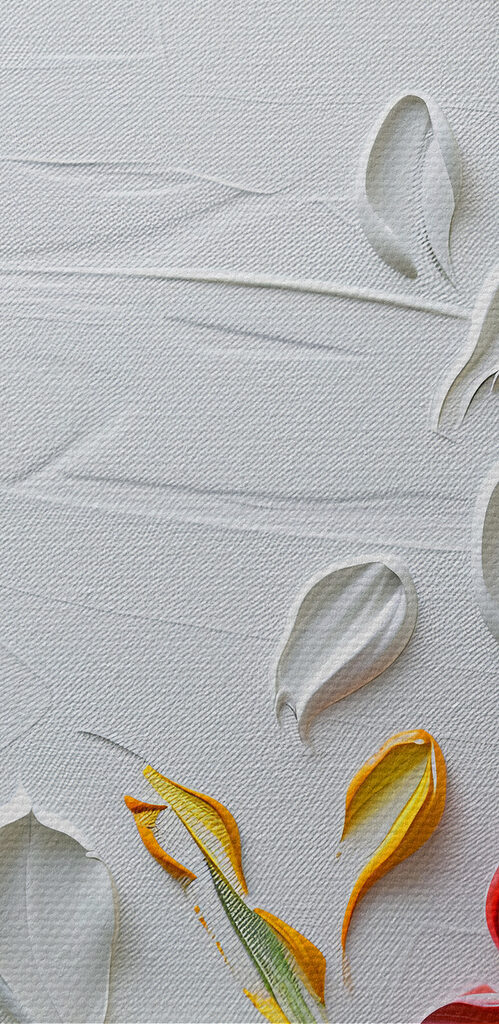 Painting of flowers and leaves