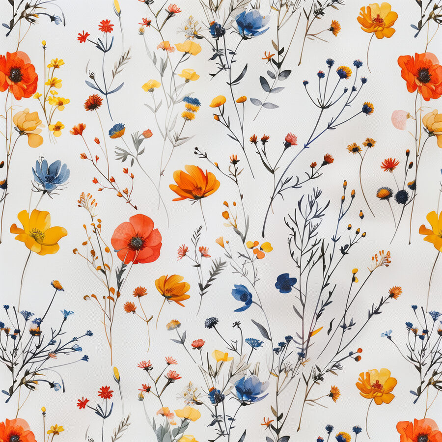 Blumenmuster auf einer weißen Fläche