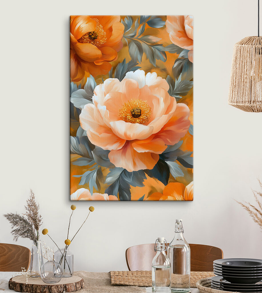 Vibrant peonies in soft hues