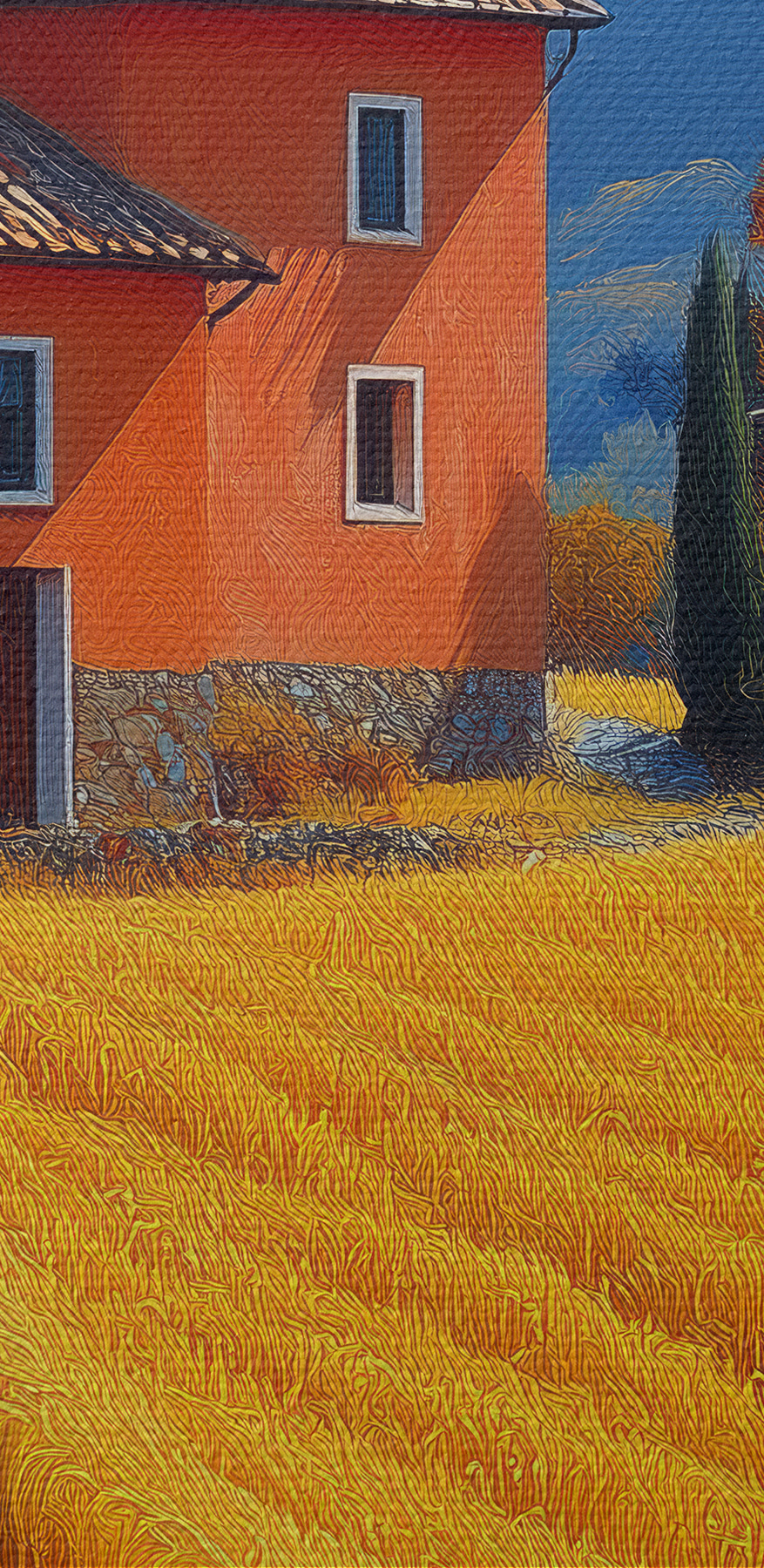 Haus auf einem Feld