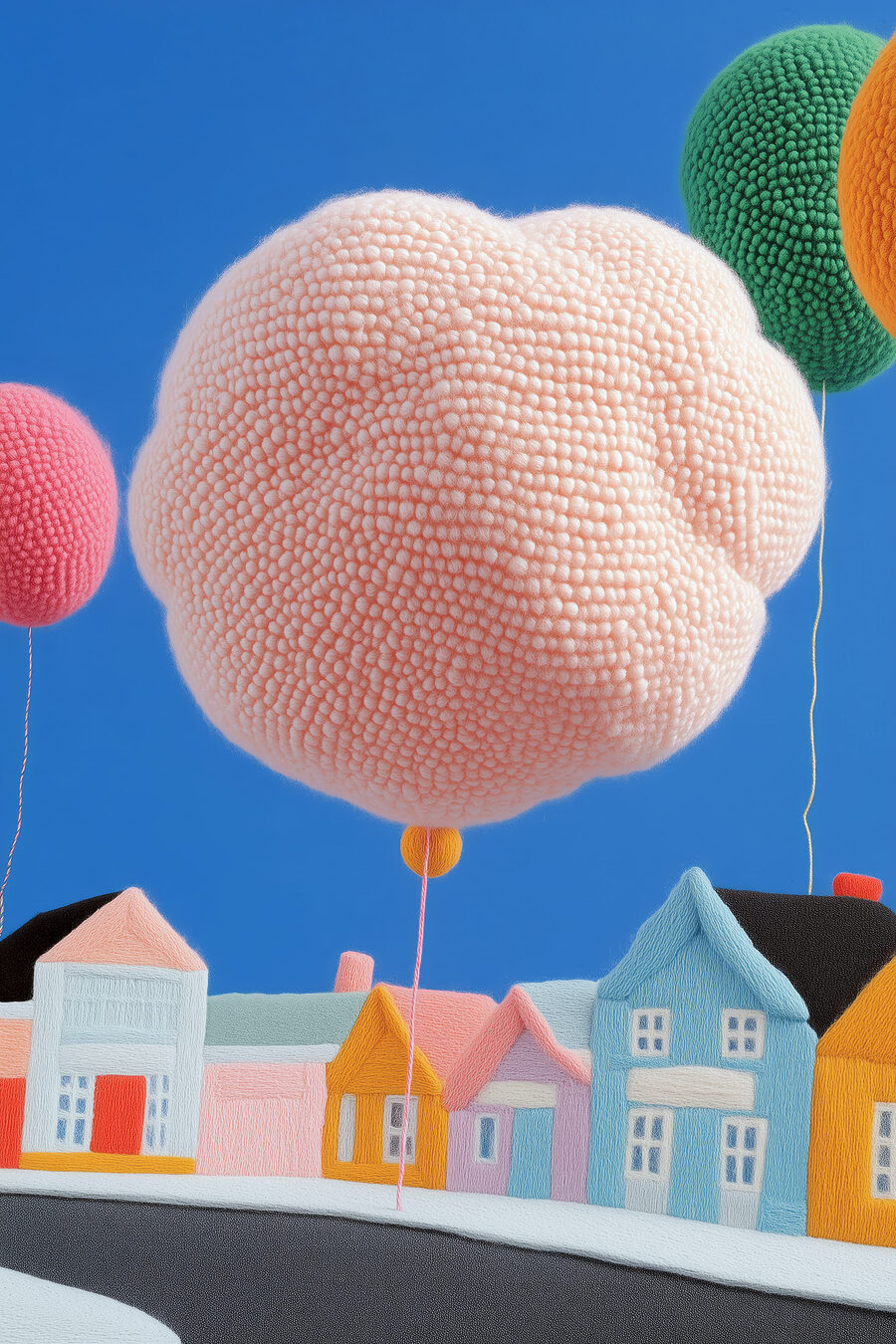 Gruppe von Luftballons in der Luft
