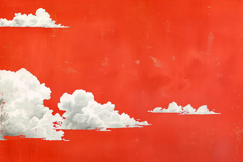 White clouds on a red background White clouds on a red background