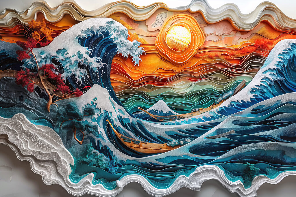 Painting of a wave