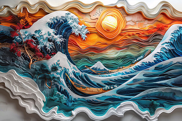Gemälde einer Welle Gemälde einer Welle