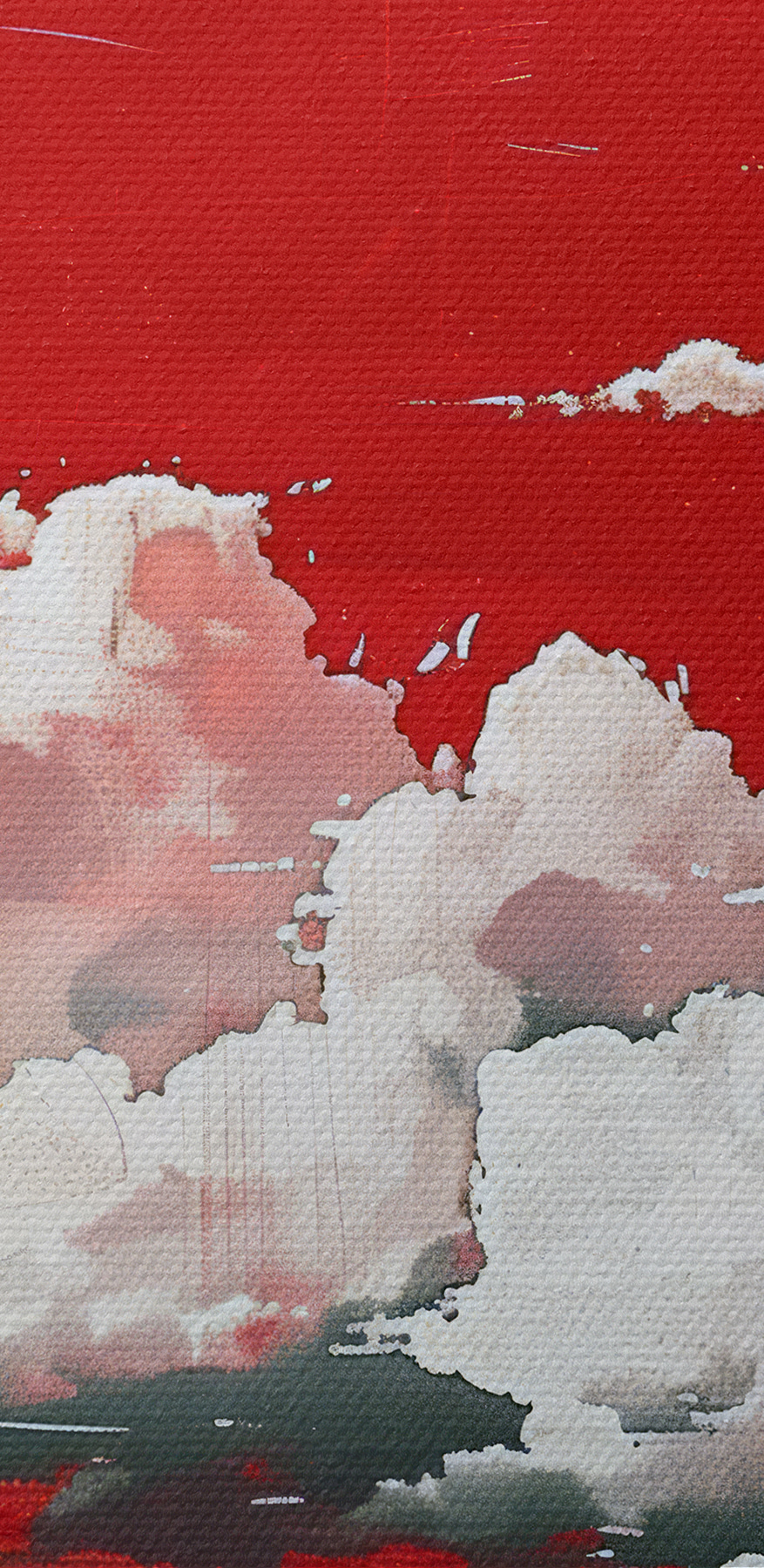 Roter Himmel mit Wolken