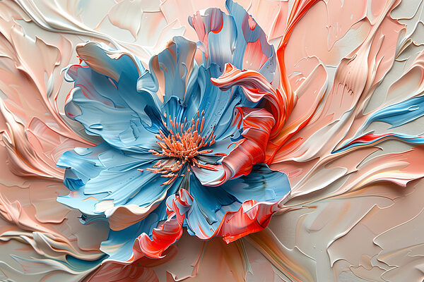 Blaue und rosa Blume Blaue und rosa Blume