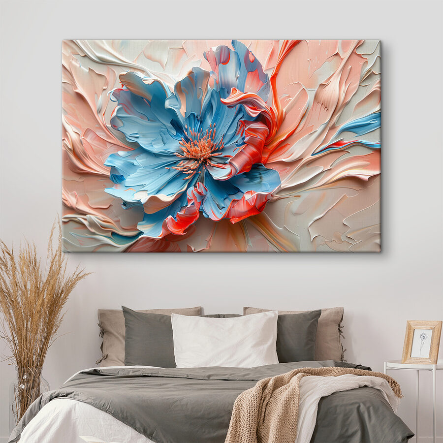 Blaue und rosa Blume