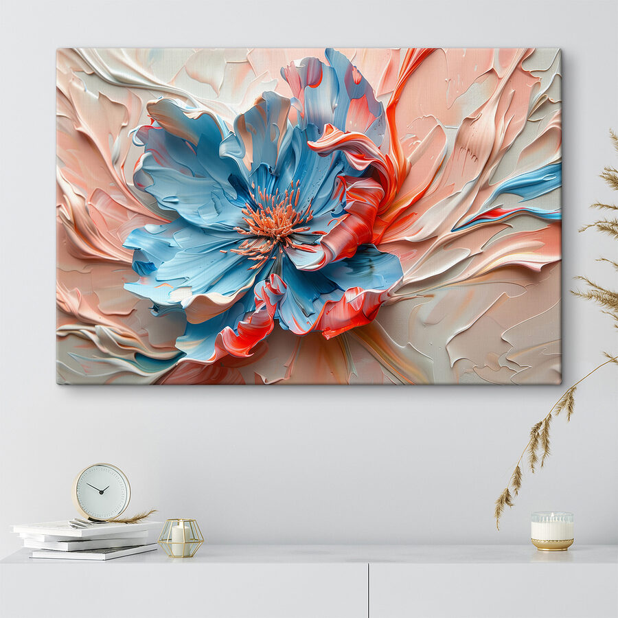 Blaue und rosa Blume