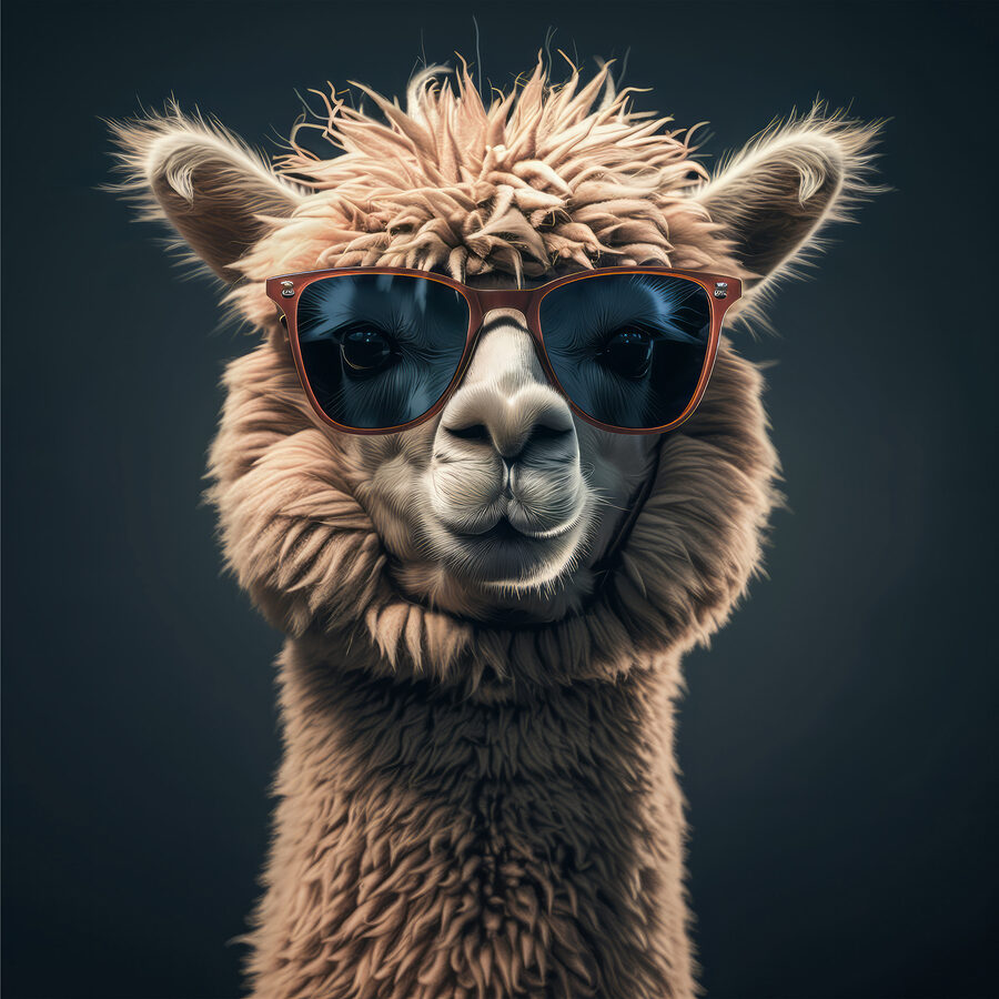 Lama mit Sonnenbrille