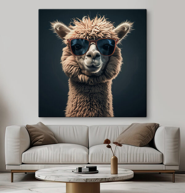 Lama mit Sonnenbrille Lama mit Sonnenbrille