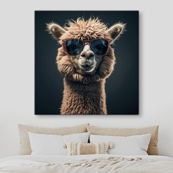 Lama mit Sonnenbrille Lama mit Sonnenbrille