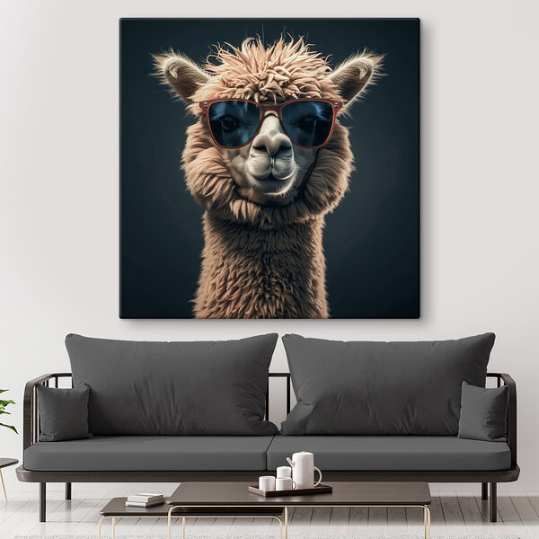 Lama mit Sonnenbrille Lama mit Sonnenbrille