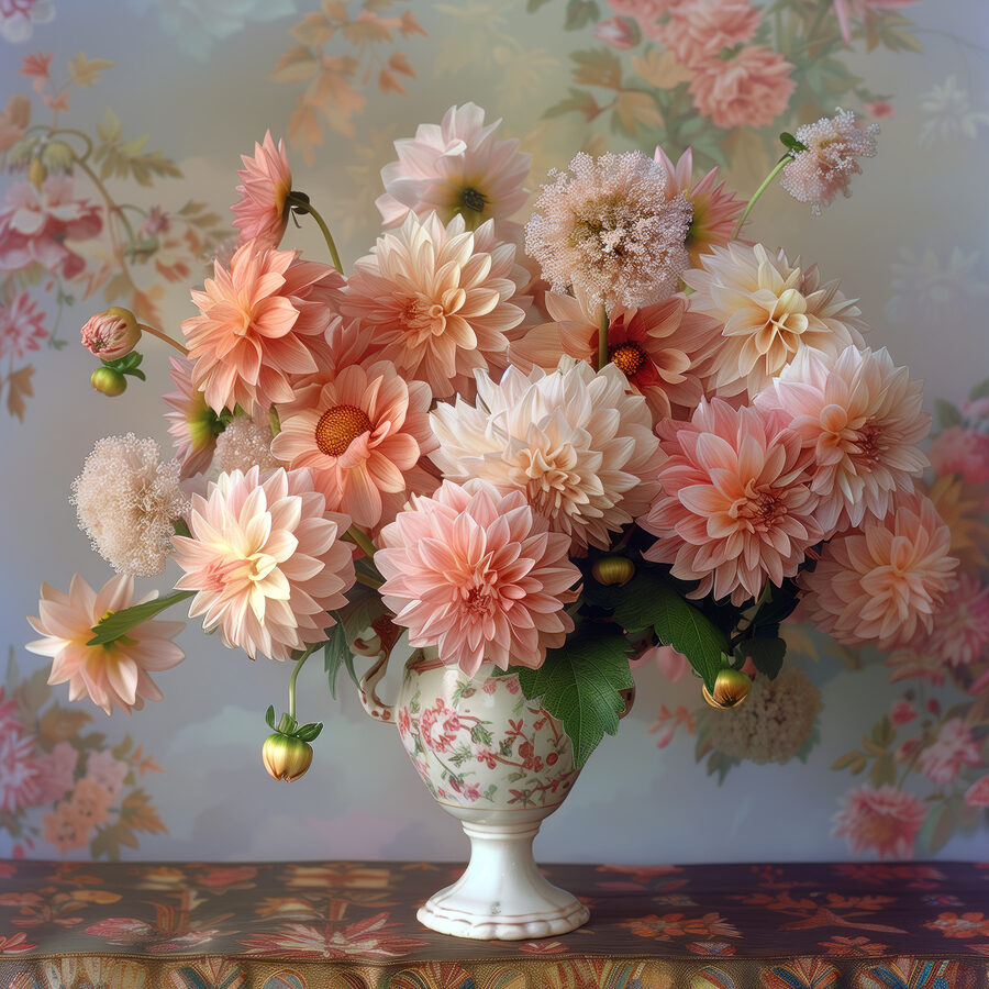 Vase mit Blumen darin