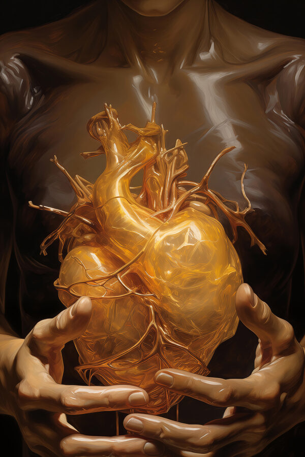 Person holding a human heart