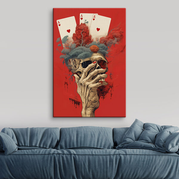 Schädel mit einer Hand, die sein Gesicht bedeckt Schädel mit einer Hand, die sein Gesicht bedeckt