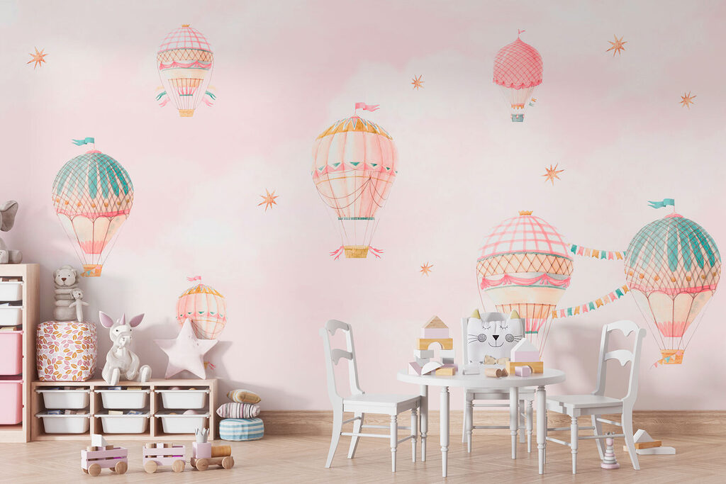 Group of hot air balloons in the sky