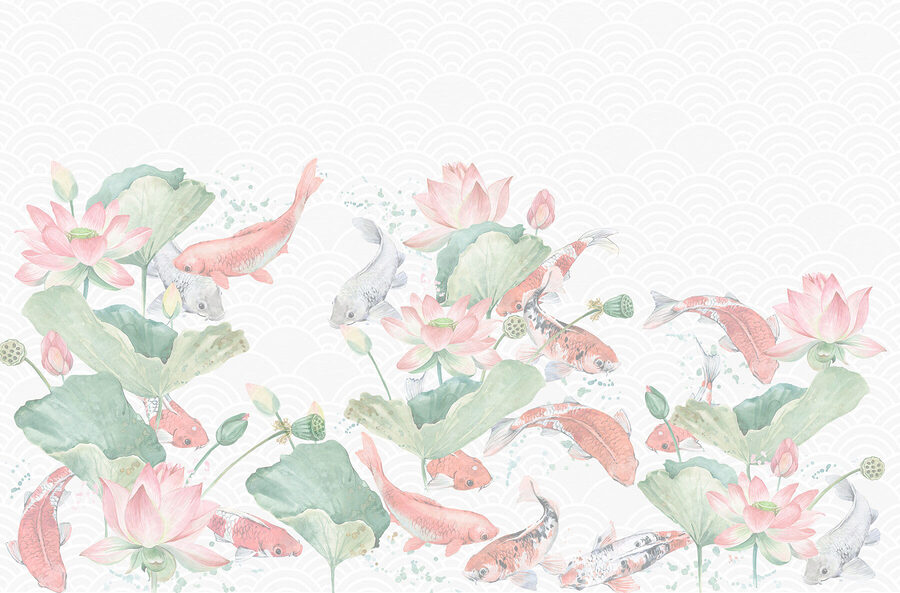Aquarellierte Fische und Blumen Aquarellierte Fische und Blumen