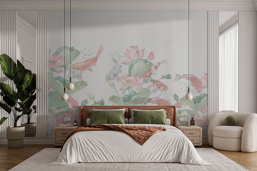 Aquarellierte Fische und Blumen Aquarellierte Fische und Blumen