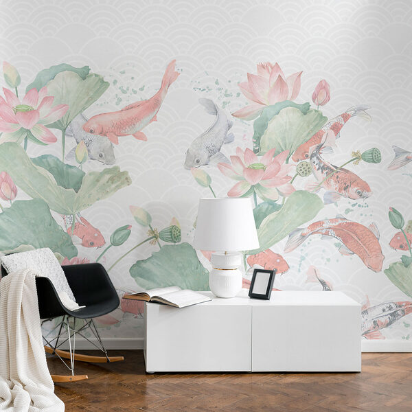 Aquarellierte Fische und Blumen Aquarellierte Fische und Blumen