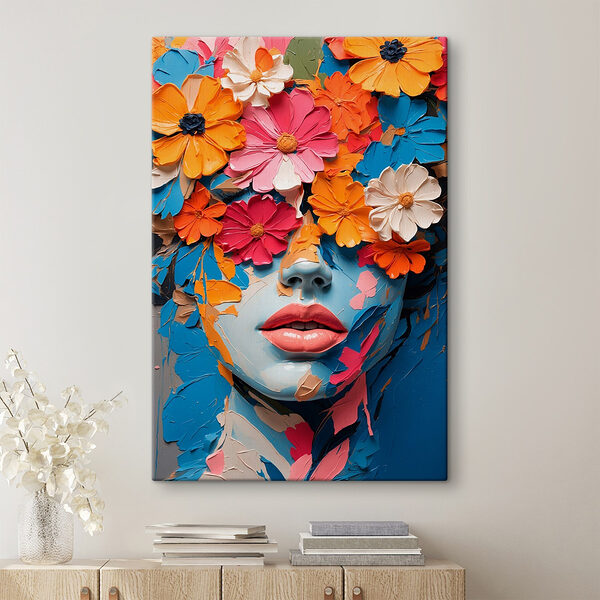 Gesicht mit Blumen bedeckt Gesicht mit Blumen bedeckt