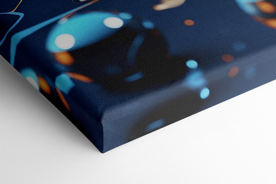 Glaskugel auf blauer Oberfläche