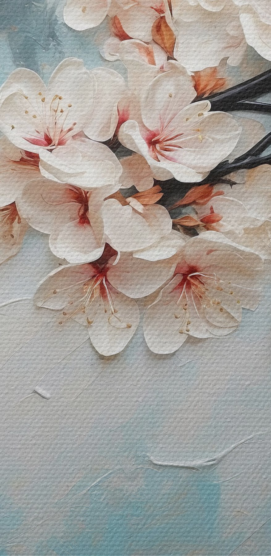 Malerei von Blumen auf einem Zweig