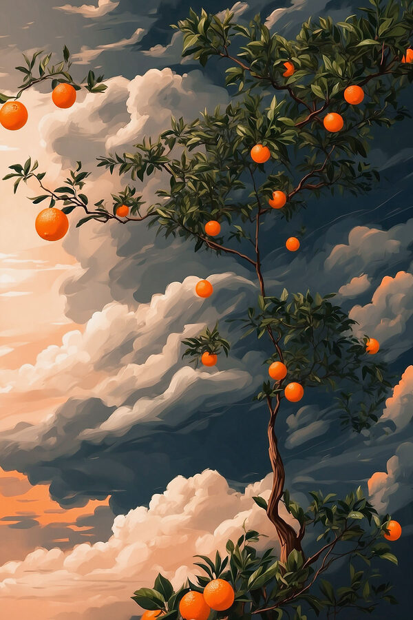 Baum mit Orangen darauf Baum mit Orangen darauf