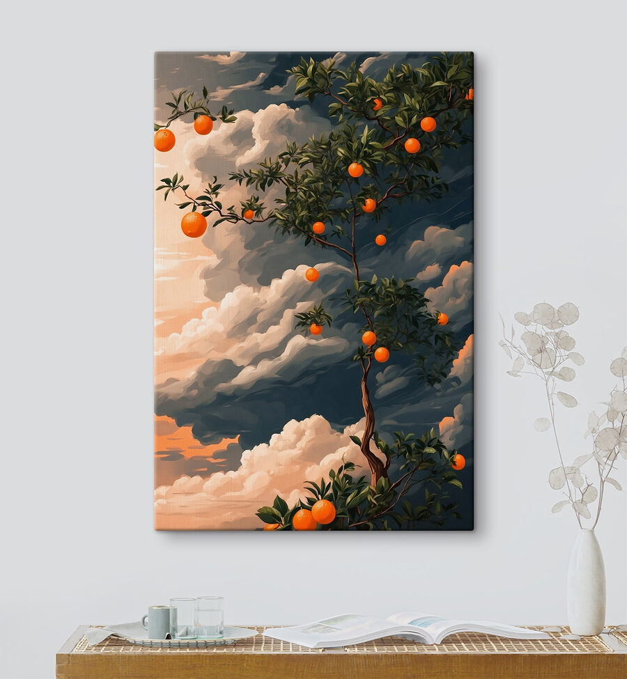 Baum mit Orangen darauf Baum mit Orangen darauf