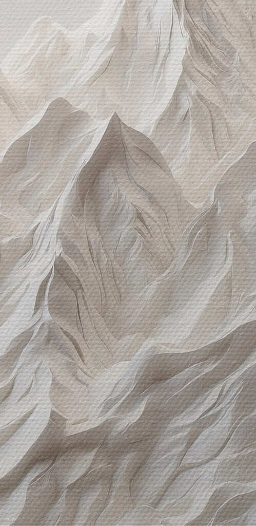 White mountain range with snow